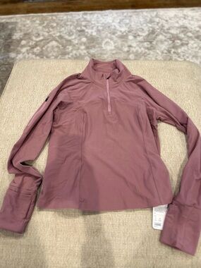 Women's Quarter-Zip Pullover Sweatshirt in Dusty Mauve